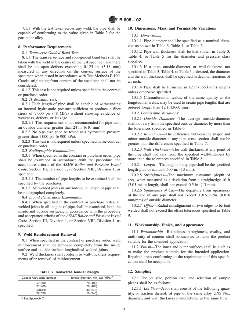 ASTM B608-02 - Standard Specification for Welded Copper-Alloy Pipe