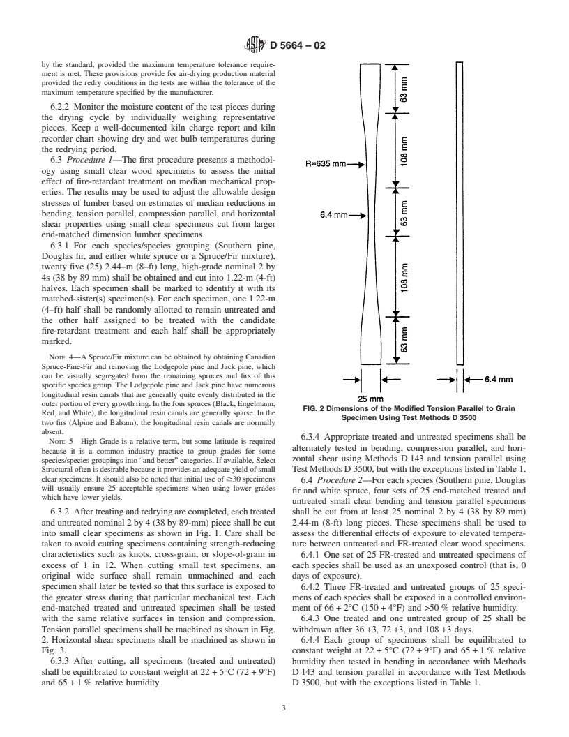 ASTM D5664-02 - Standard Test Method for Evaluating the Effects of Fire-Retardant Treatments and Elevated Temperatures on Strength Properties of Fire-Retardant Treated Lumber