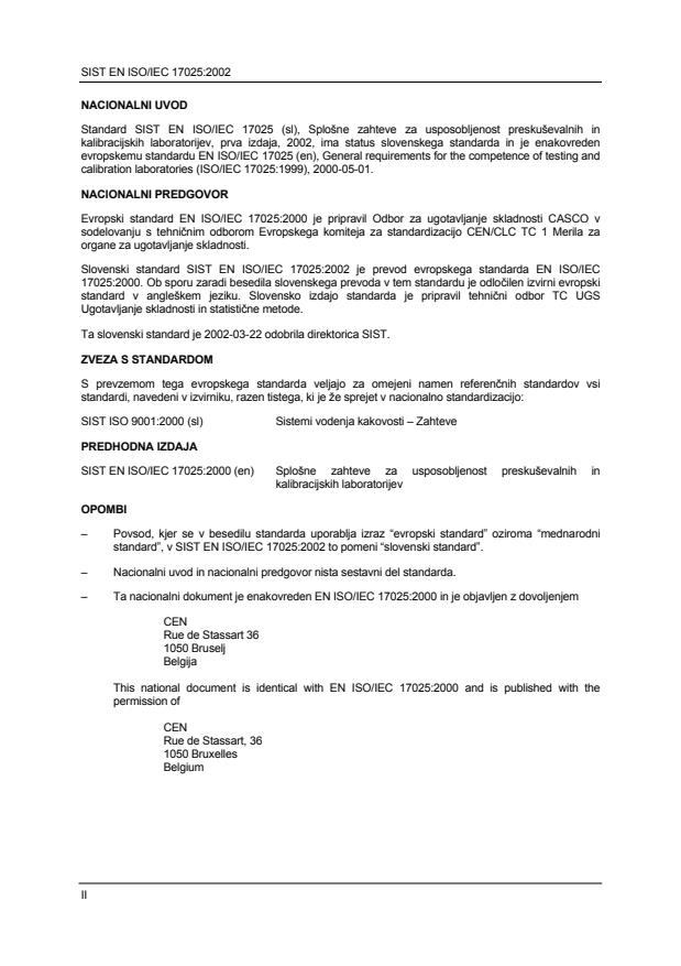 EN ISO/IEC 17025:2000 EN ISO/IEC 17025:2002 - Page 2 preview