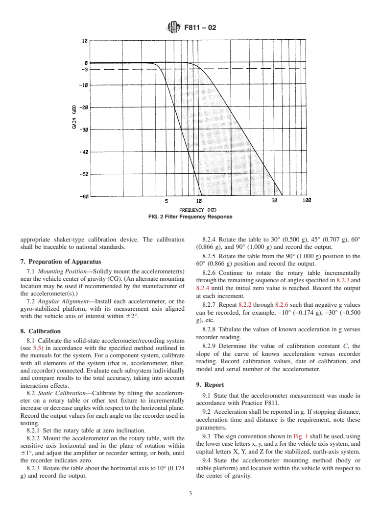 ASTM F811-02 - Standard Practice for Accelerometer Use in Vehicles for Tire Testing