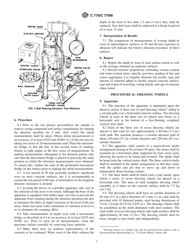 ASTM C779/C779M-00 - Standard Test Method for Abrasion Resistance of Horizontal Concrete Surfaces