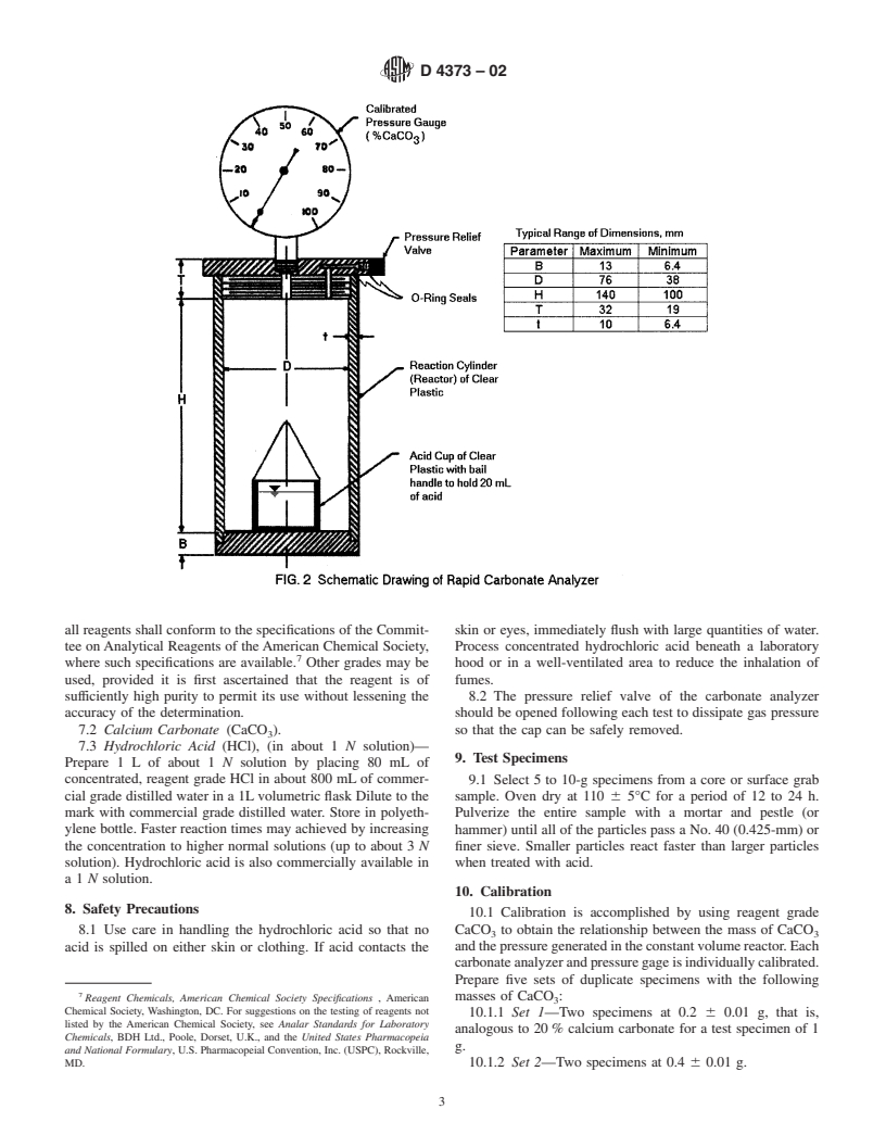 ASTM D4373-02 - Standard Test Method for Rapid Determination of Carbonate Content of Soils