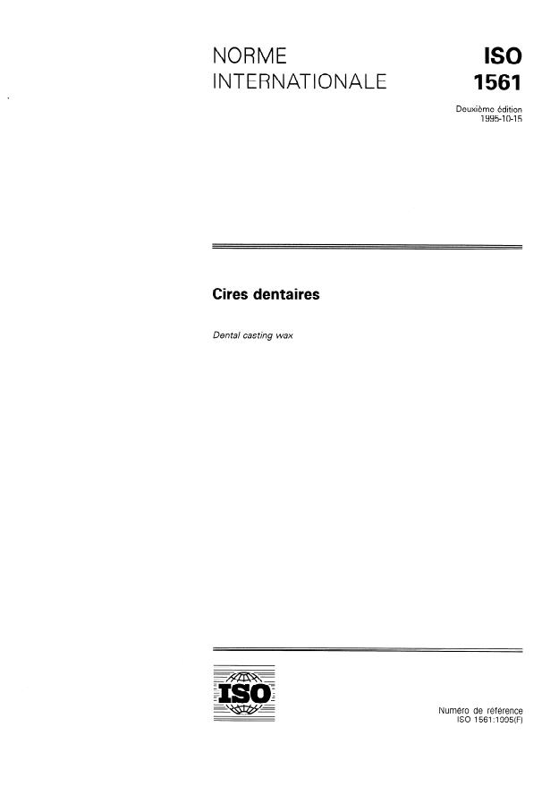 ISO 1561:1995 - Cires dentaires