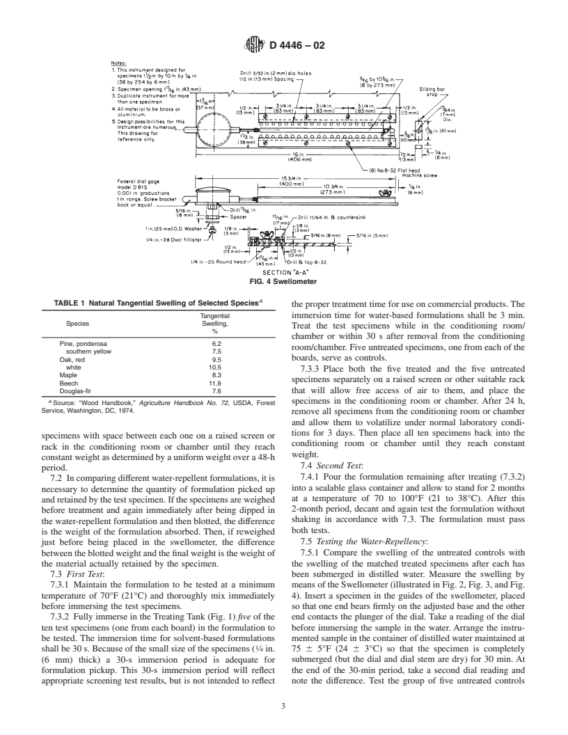 ASTM D4446-02 - Standard Test Method for Anti-Swelling Effectiveness of Water-Repellent Formulations and Differential Swelling of Untreated Wood When Exposed to Liquid Water Environments