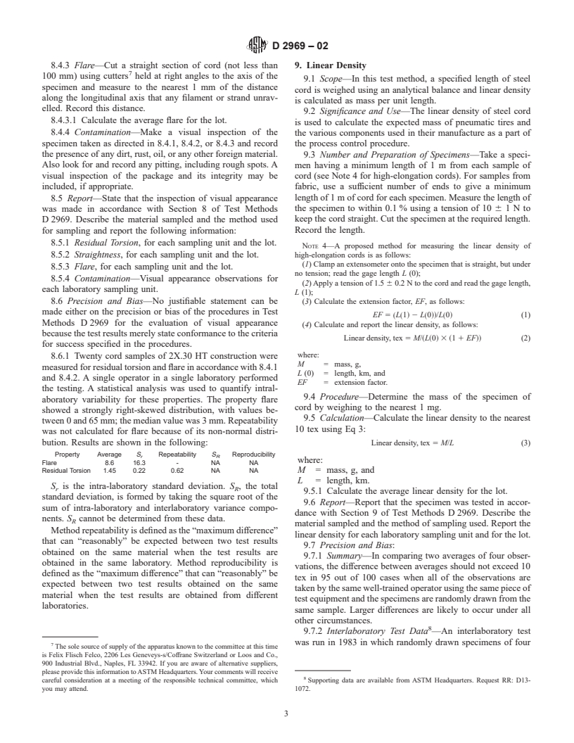 ASTM D2969-02 - Standard Test Methods for Steel Tire Cords