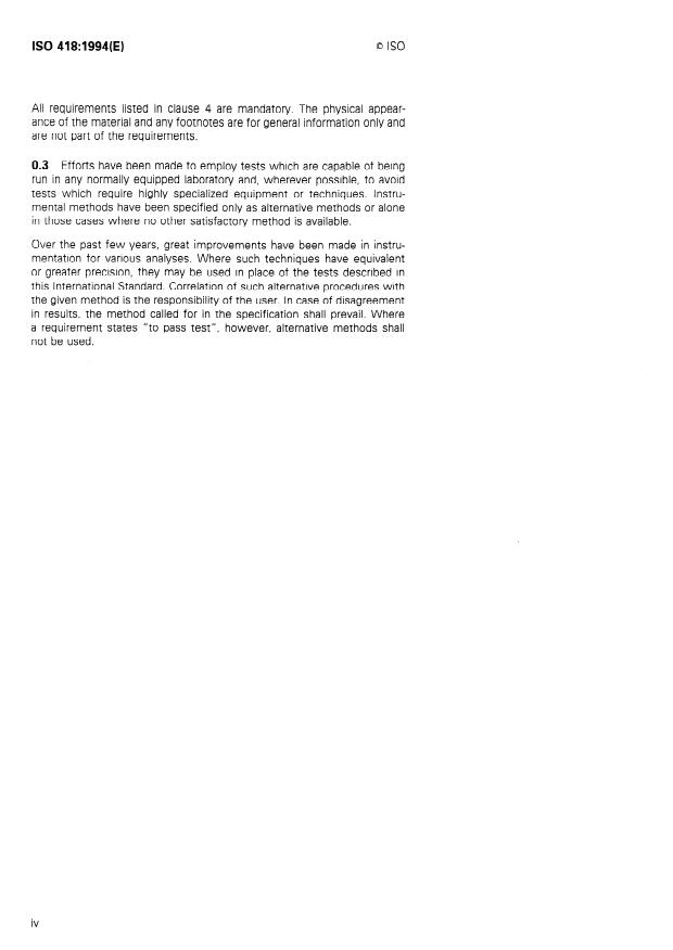 ISO 418:1994 ISO 418:1994 - Photography -- Processing chemicals -- Specifications for anhydrous sodium sulfite - Page 4 preview