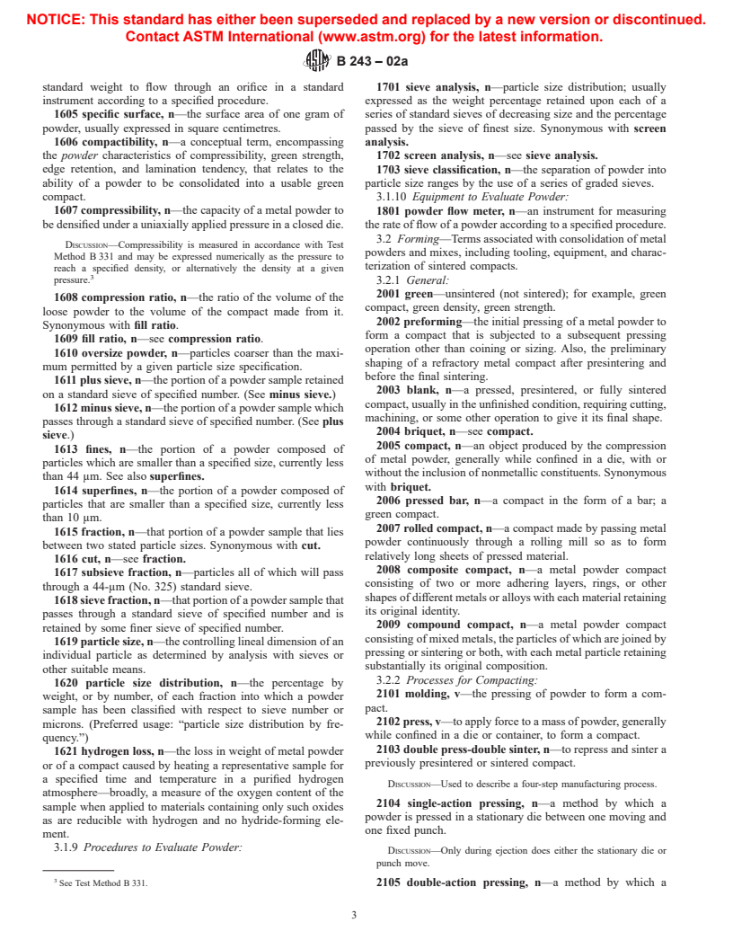 ASTM B243-02a - Standard Terminology of Powder Metallurgy