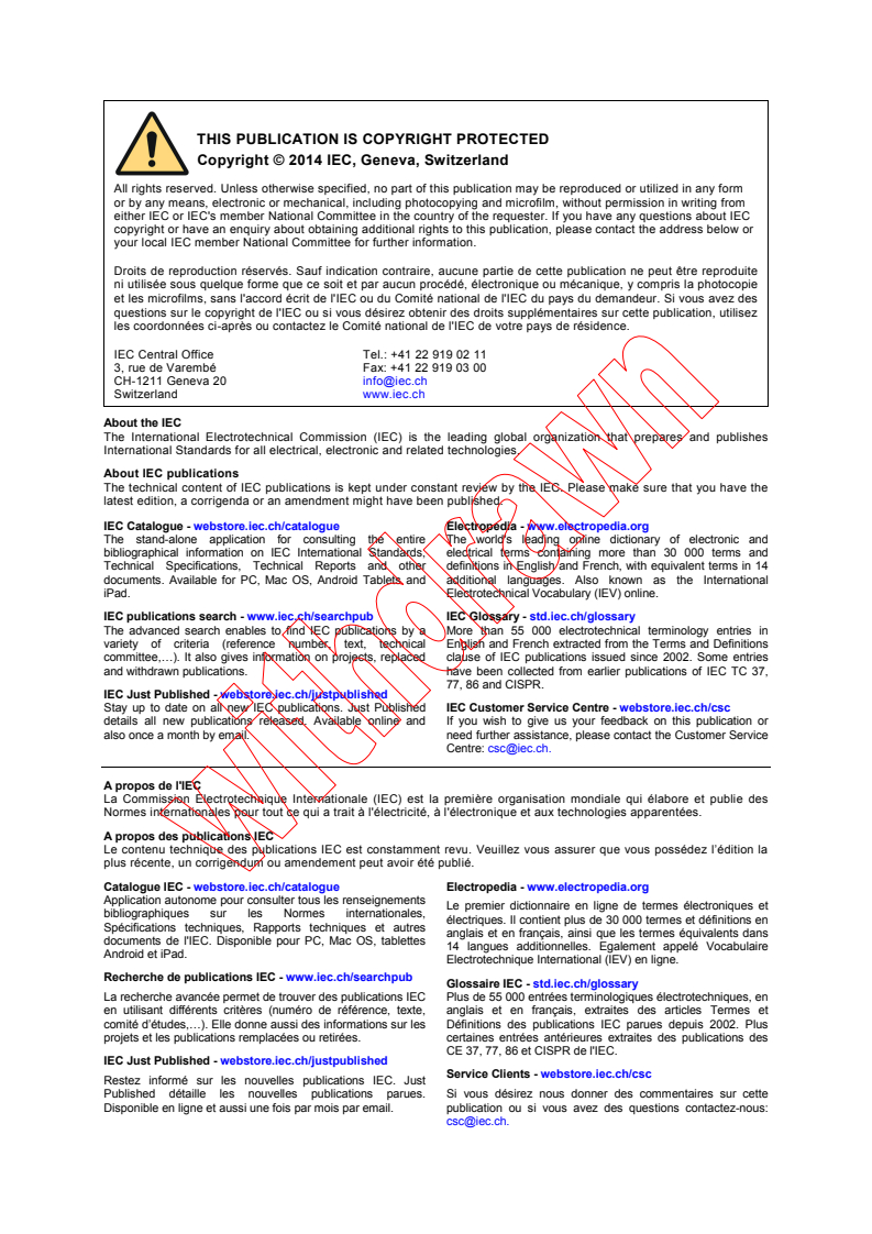 IEC 62343-3-3:2014 IEC 62343-3-3:2014 - Dynamic modules - Part 3-3: Performance specification templates - Wavelength selective switches
Released:5/6/2014
Isbn:9782832215449 - Page 2 preview
