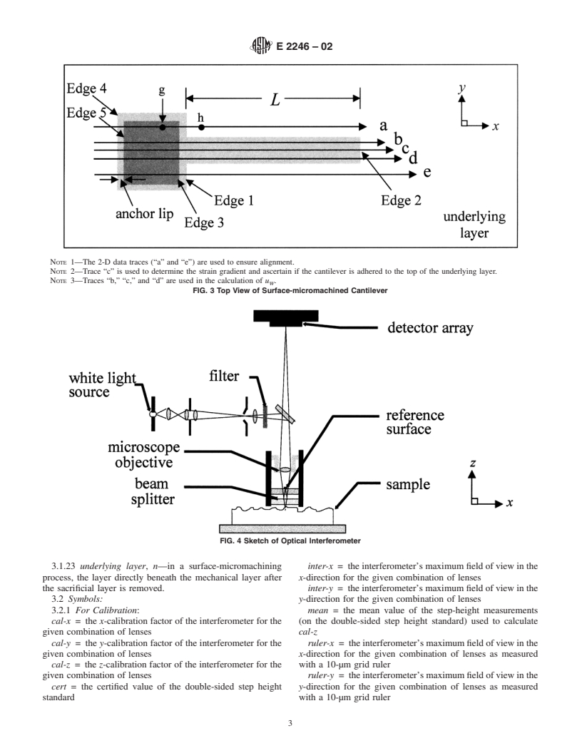 ASTM E2246-02 - Standard Test Method for Strain Gradient Measurements of Thin, Reflecting Films Using an Optical Interferometer