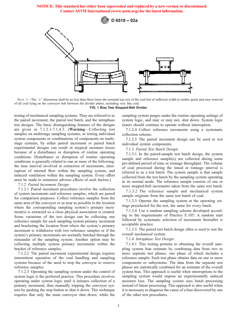 ASTM D6518-02a - Standard Practice for Bias Testing a Mechanical Coal Sampling System