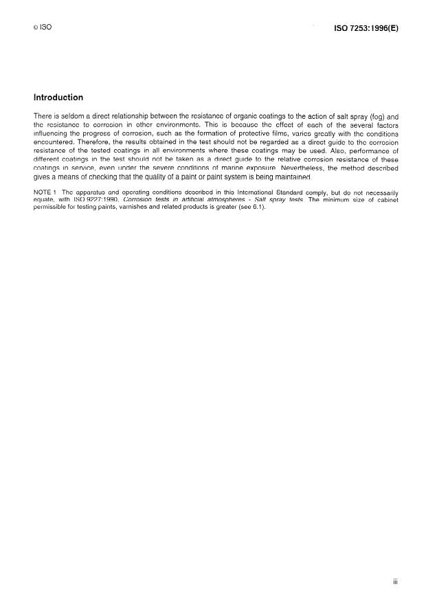 ISO 7253:1996 - Paints and varnishes -- Determination of resistance to neutral salt spray (fog)