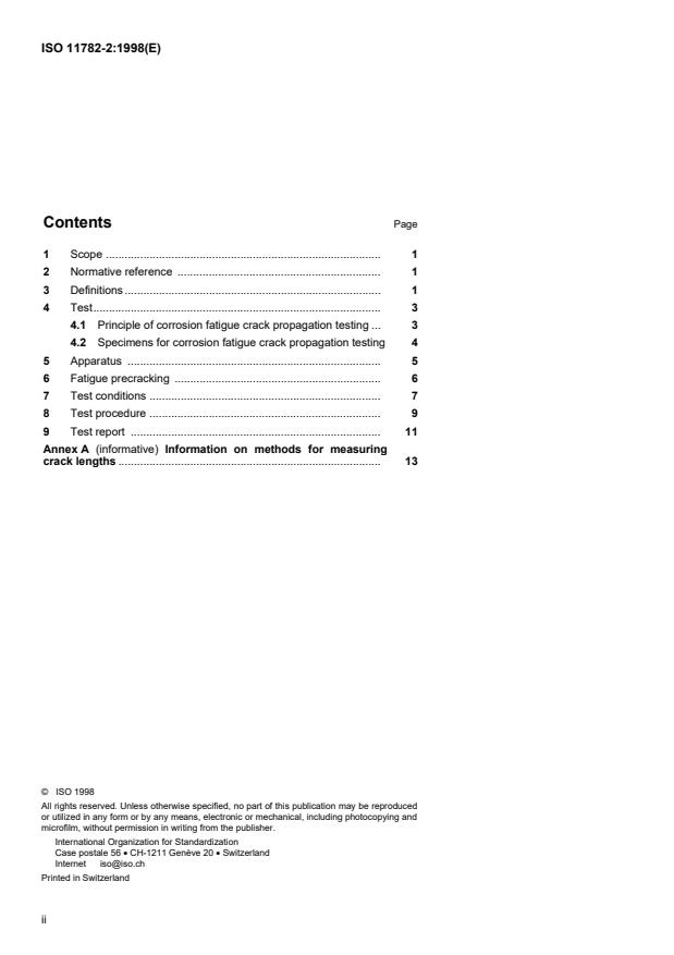 ISO 11782-2:1998 ISO 11782-2:1998 - Corrosion of metals and alloys -- Corrosion fatigue testing - Page 2 preview