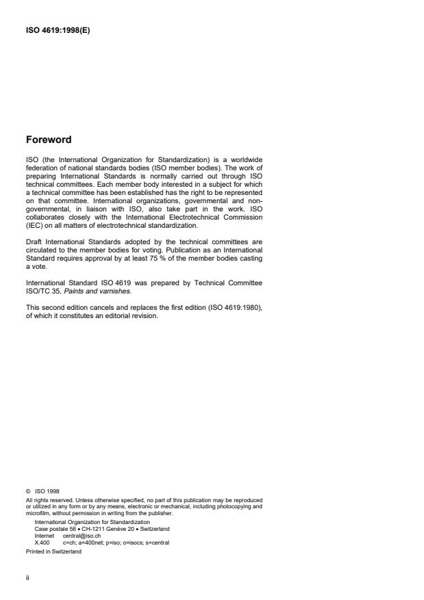 ISO 4619:1998 ISO 4619:1998 - Driers for paints and varnishes - Page 2 preview