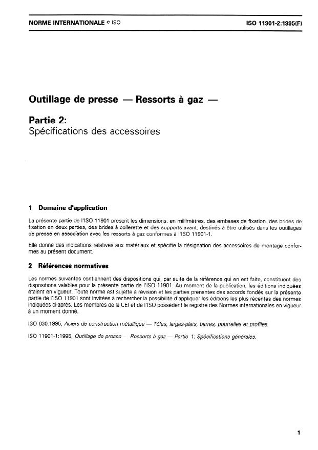 ISO 11901-2:1995 - Outillage de presse -- Ressorts a gaz