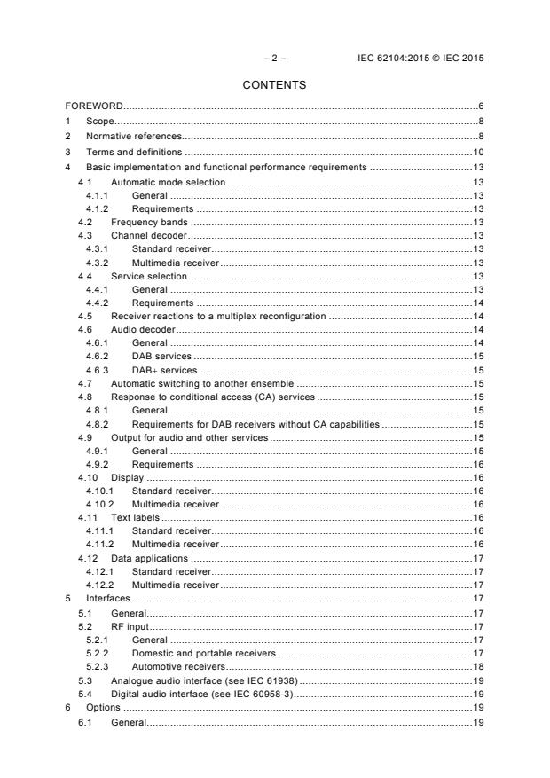 IEC 62104:2015 IEC 62104:2015 - Characteristics of DAB receivers - Page 4 preview