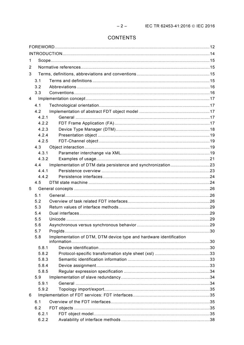 IEC TR 62453-41:2016 IEC TR 62453-41:2016 - Field device tool (FDT) interface specification - Part 41: Object model integration profile - Common object model - Page 4 preview
