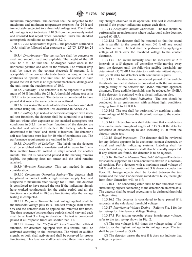 ASTM F1796-97(2002) - Standard Specification for High Voltage Detectors&#8212;Part 1 Capacitive Type to be Used for Voltages Exceeding 600 Volts AC