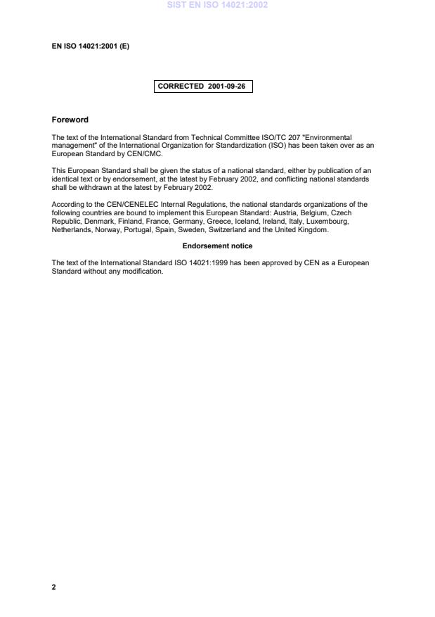 EN ISO 14021:2001 EN ISO 14021:2002 - Page 4 preview