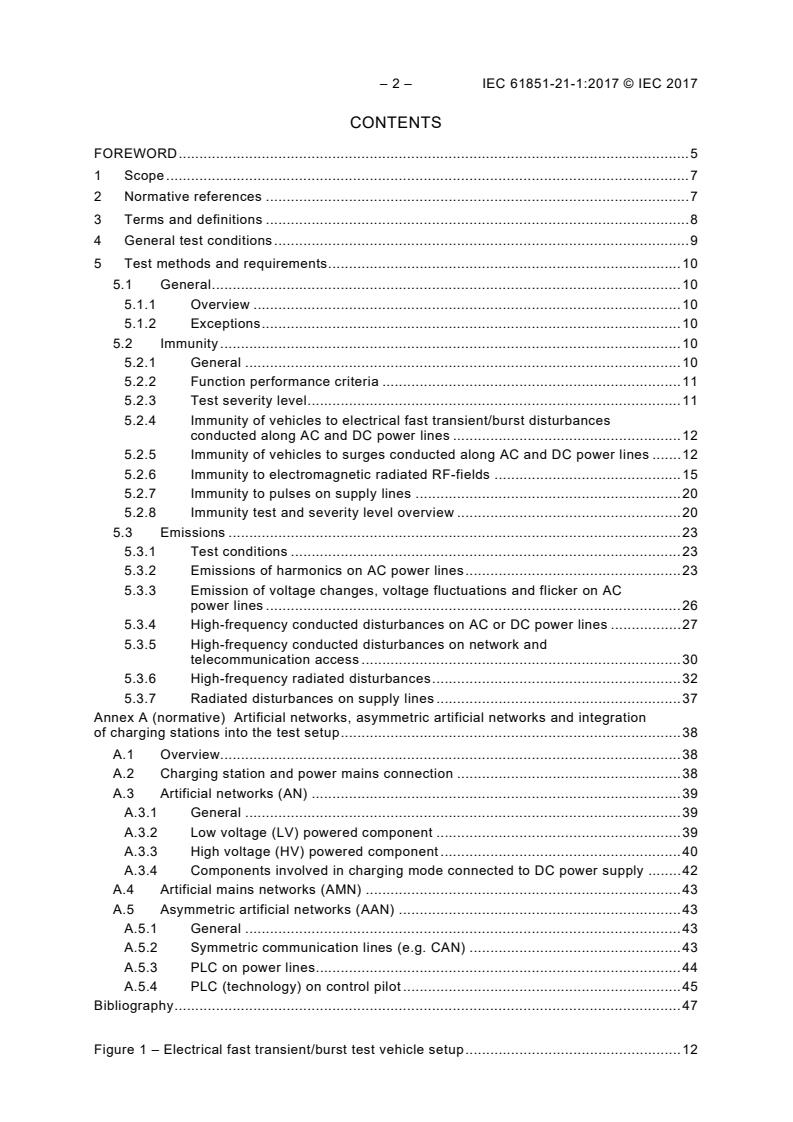 IEC 61851-21-1:2017 IEC 61851-21-1:2017 - Electric vehicle conductive charging system - Part 21-1 Electric vehicle on-board charger EMC requirements for conductive connection to AC/DC supply - Page 4 preview