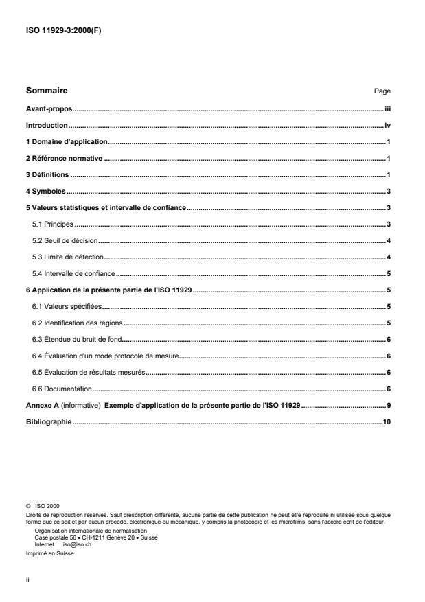ISO 11929-3:2000 ISO 11929-3:2000 - Détermination de la limite de détection et du seuil de décision des mesurages de rayonnements ionisants - Page 2 preview