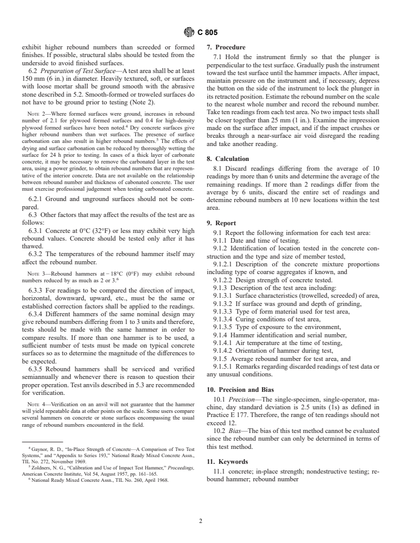 ASTM C805-97 - Standard Test Method for Rebound Number of Hardened Concrete