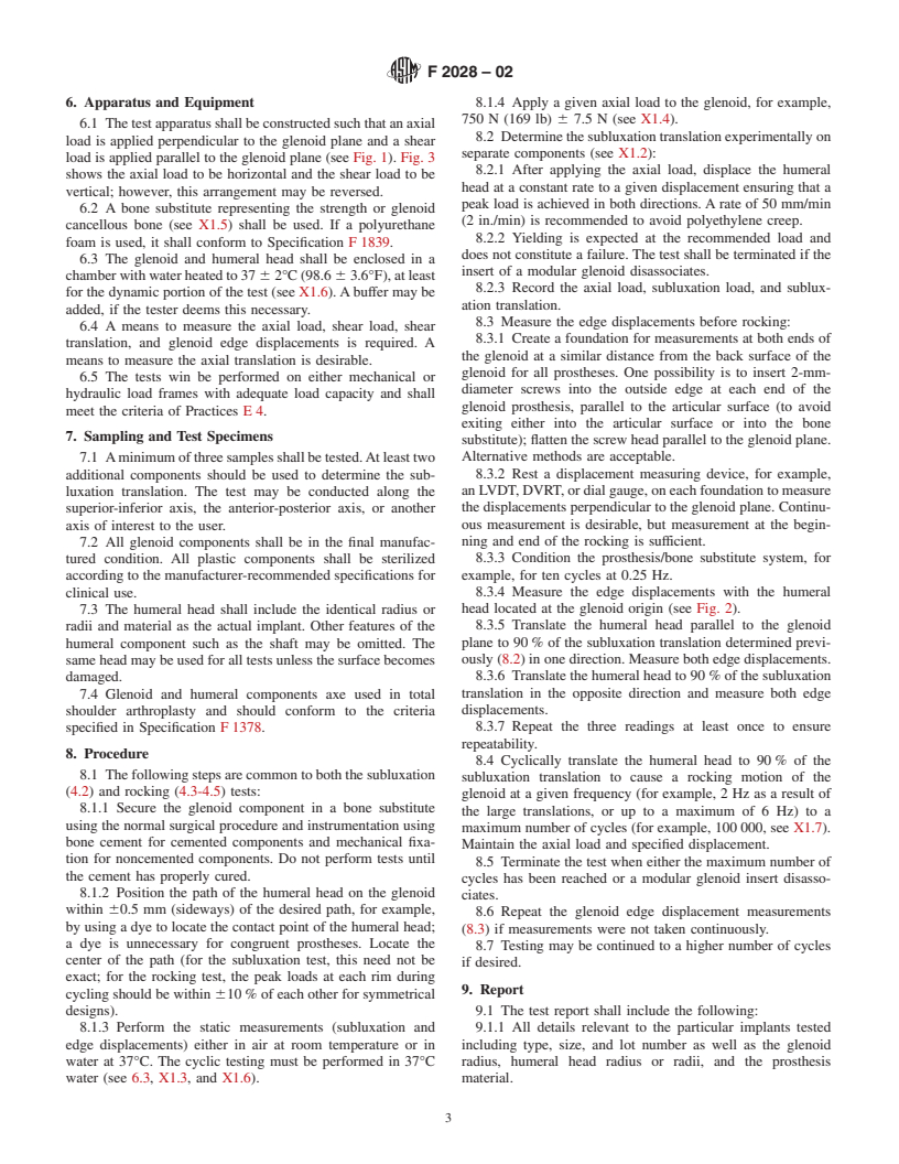 ASTM F2028-02 - Standard Test Methods for the Dynamic Evaluation of Glenoid Loosening or Disassociation