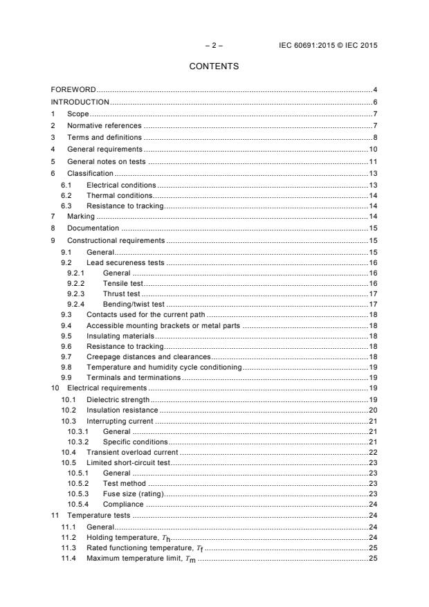 IEC 60691:2015 IEC 60691:2015 - Thermal-links - Requirements and application guide - Page 4 preview
