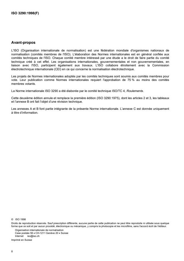 ISO 3290:1998 ISO 3290:1998 - Roulements -- Billes -- Dimensions et tolérances - Page 2 preview