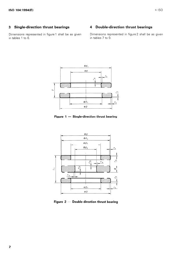 ISO 104:1994 ISO 104:1994 - Rolling bearings -- Thrust bearings -- Boundary dimensions, general plan - Page 4 preview