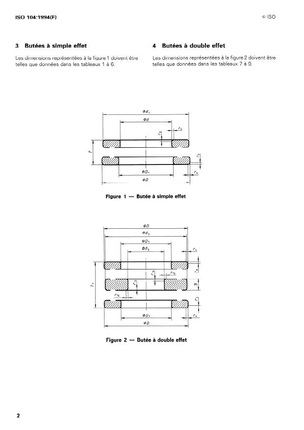 ISO 104:1994 ISO 104:1994 - Roulements -- Butées -- Dimensions d'encombrement, plan général - Page 4 preview