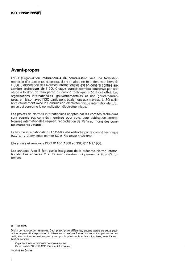 ISO 11950:1995 ISO 11950:1995 - Fer chromé électrolytique laminé a froid - Page 2 preview
