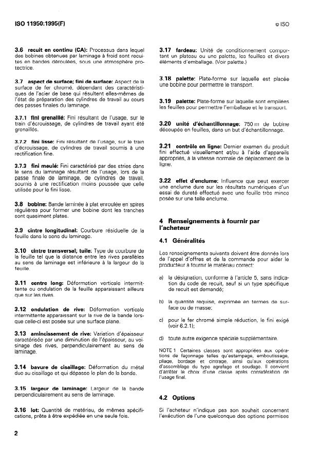 ISO 11950:1995 ISO 11950:1995 - Fer chromé électrolytique laminé a froid - Page 4 preview
