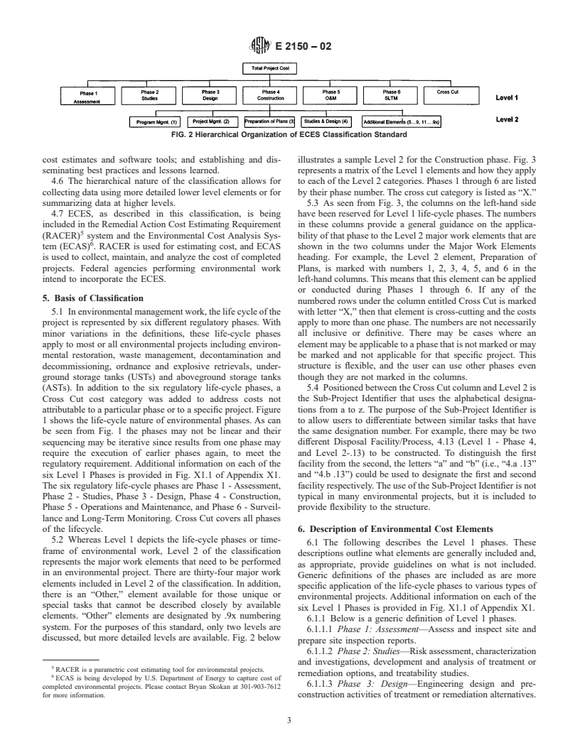 ASTM E2150-02 - Standard Classification for Life-Cycle Environmental Work Elements&#8212;Environmental Cost Element Structure