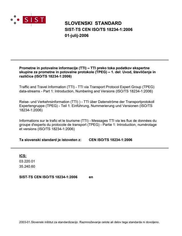 TS CEN ISO/TS 18234-1:2006