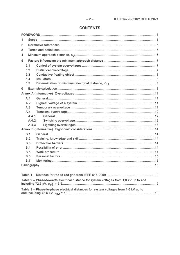 IEC 61472-2:2021 IEC 61472-2:2021 - Live working - Minimum approach distances - Part 2: Method of determination of the electrical component distance for AC systems from 1,0 kV to 72,5 kV - Page 4 preview