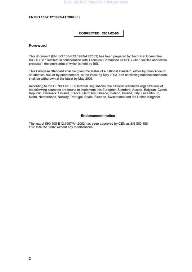 EN ISO 105-E12:1997/A1:2002 EN ISO 105-E12:1999/A1:2003 - Page 4 preview