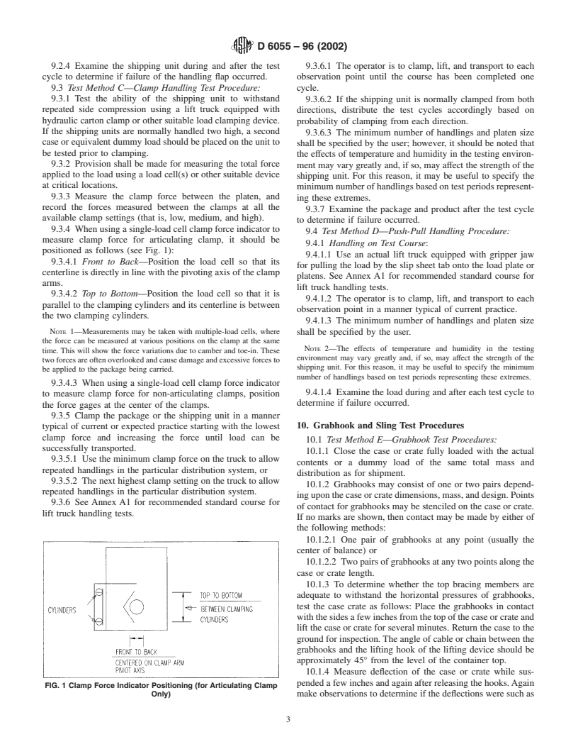 ASTM D6055-96(2002) - Standard Test Methods for Mechanical Handling of Unitized Loads and Large Shipping Cases and Crates