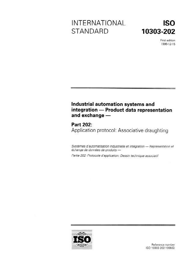 ISO 10303-202:1996 - Industrial automation systems and integration -- Product data representation and exchange