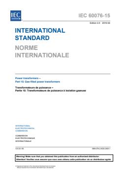 IEC 60076-15:2015 - Power transformers - Part 15: Gas-filled power transformers - Page 3 preview