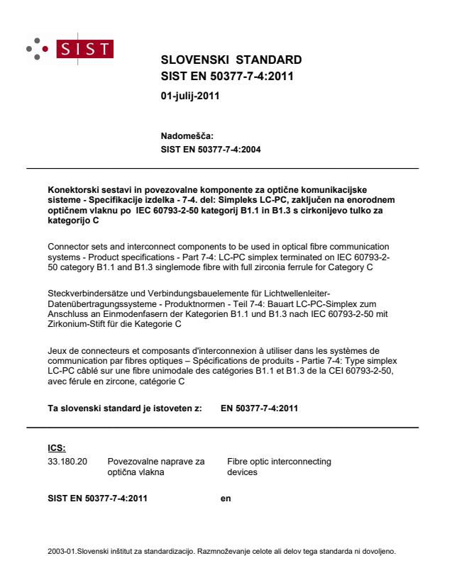 SIST EN 50377-7-4:2011 - BARVE