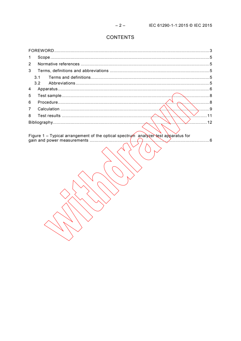 IEC 61290-1-1:2015 IEC 61290-1-1:2015 - Optical amplifiers - Test methods - Part 1-1: Power and gain parameters - Optical spectrum analyzer method
Released:5/7/2015
Isbn:9782832226698 - Page 4 preview