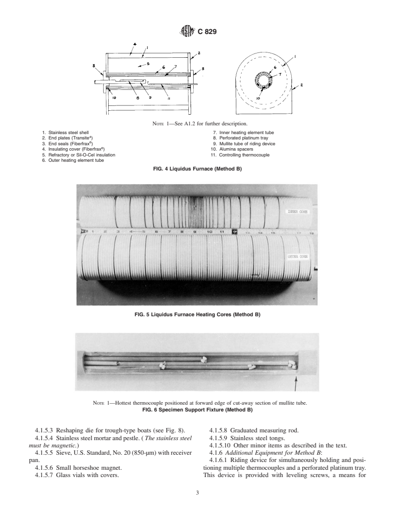 ASTM C829-81(2000) - Standard Practices for Measurement of Liquidus Temperature of Glass by the Gradient Furnace Method