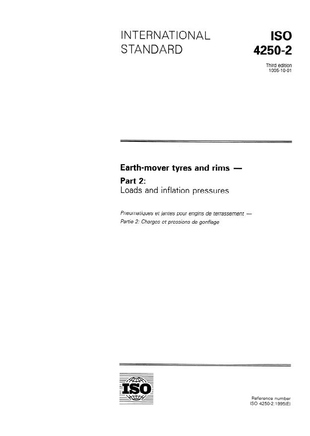 ISO 4250-2:1995 - Earth-mover tyres and rims