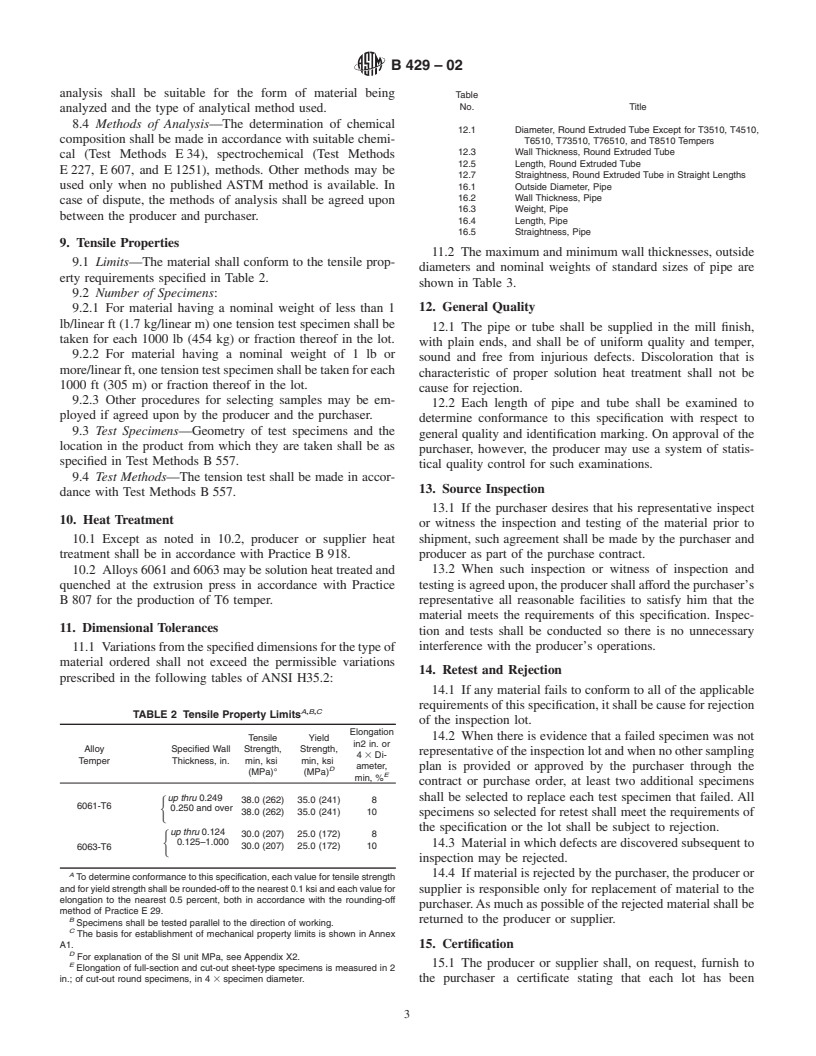 ASTM B429-02 - Standard Specification for Aluminum-Alloy Extruded Structural Pipe and Tube