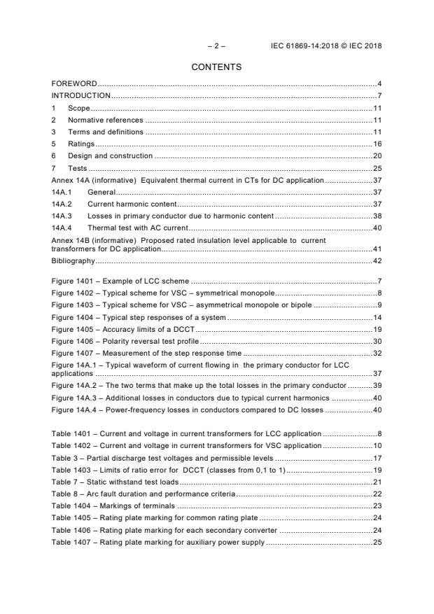 IEC 61869-14:2018 IEC 61869-14:2018 - Instrument transformers - Part 14: Additional requirements for current transformers for DC applications - Page 4 preview