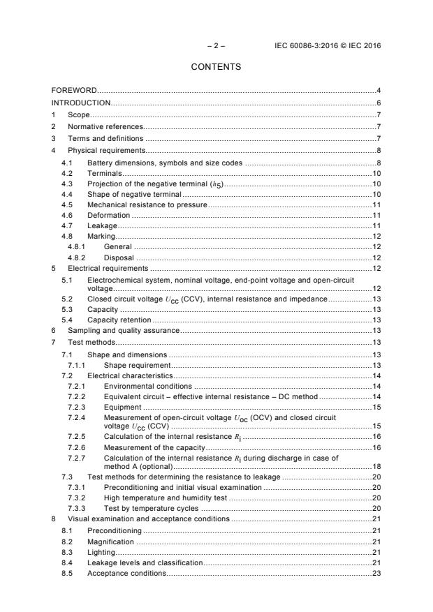 IEC 60086-3:2016 IEC 60086-3:2016 - Primary batteries - Part 3: Watch batteries - Page 4 preview