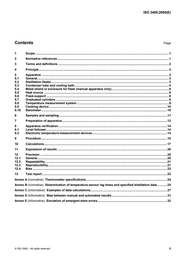 ISO 3405:2000 - Petroleum products -- Determination of distillation characteristics at atmospheric pressure