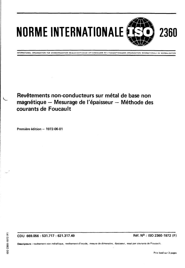 ISO 2360:1972 - Title missing - Legacy paper document
Released:1/1/1972