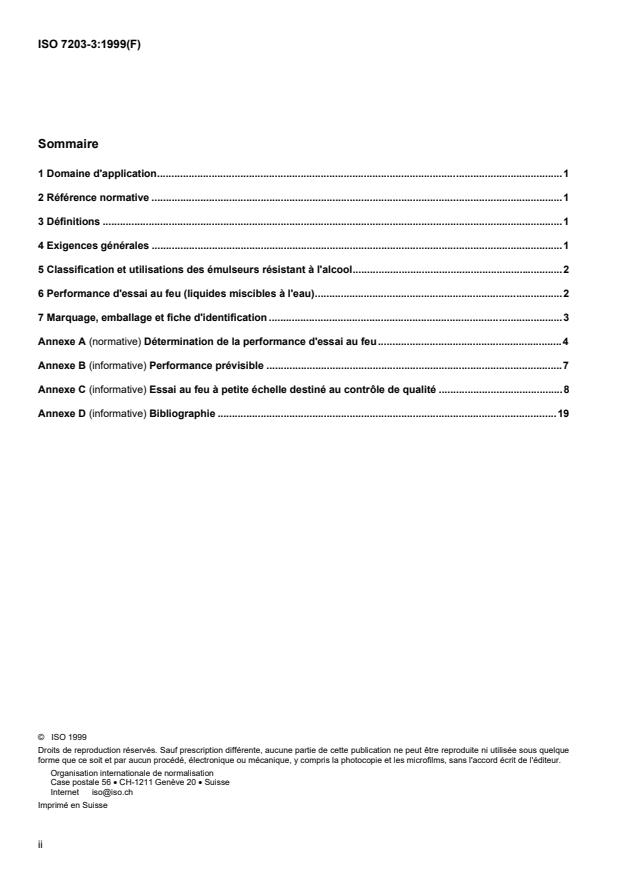 ISO 7203-3:1999 ISO 7203-3:1999 - Agents extincteurs -- Émulseurs - Page 2 preview