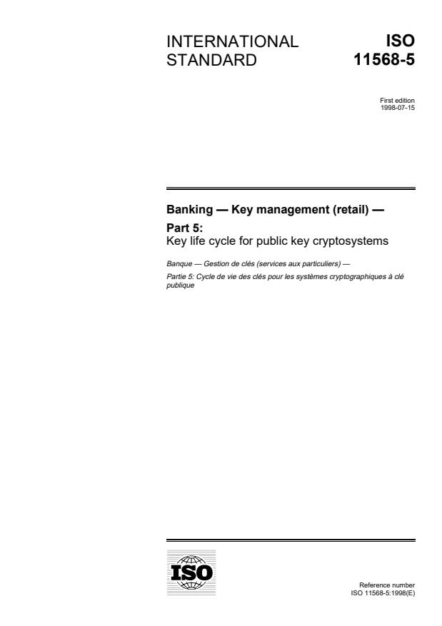 ISO 11568-5:1998 - Banking -- Key management (retail)